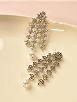Load image into Gallery viewer, Party Wear Stylish Earrings | White Stone and Single White Pearl Earring