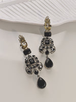 Load image into Gallery viewer, Long Metal Necklace set | Necklace with Black Beads