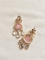 Load image into Gallery viewer, Kundan Necklace Set for Women | Necklace with Pink and white Stones