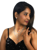 Load image into Gallery viewer, Multi Layer Crystal Drop Necklace | Elegant Five Layer Pendant Chain
