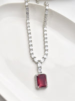 Load image into Gallery viewer, Necklace with a Red Gemstone Pendant | Beautiful Party Wear Necklace set