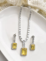 Load image into Gallery viewer, Necklace with a Yellow Gemstone Pendant | Beautiful Party Wear Necklace
