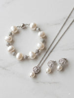 Load image into Gallery viewer, Elegant Pearl Jewelry Combo set | AD Pendant and Pearl Bracelet Combo