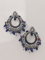 Load image into Gallery viewer, Ad Earring With Blue Beads