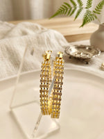Load image into Gallery viewer, Aurelia Royal Triple-Row Crystal Hoop Earrings