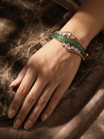 Load image into Gallery viewer, Baguette Green & Polki Swirl Bracelet