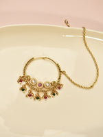 Load image into Gallery viewer, Beaded Drop Circular Kundan Nath
