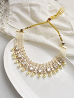 Load image into Gallery viewer, Decorative Necklace with Pearls and Kundan Set