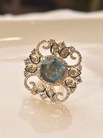 Load image into Gallery viewer, Decorative Ring with a Blue Gemstone