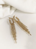 Load image into Gallery viewer, Long Anti tarnish Earring | Golden polish Earrings