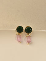 Load image into Gallery viewer, Earrings with green and pink Stones