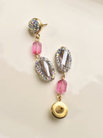 Load image into Gallery viewer, Elegant earrings with pink and clear gemstones