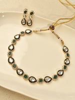 Load image into Gallery viewer, Gold-toned traditional Kundan necklace