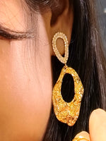 Load image into Gallery viewer, Golden Polish Earring | AD Earring for Women
