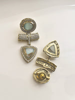 Load image into Gallery viewer, Golden Earrings with Gemstones