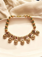 Load image into Gallery viewer, Golden Necklace with Beads and Gemstones