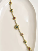 Load image into Gallery viewer, Golden Necklace with Colourful Gemstones