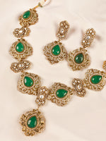 Load image into Gallery viewer, Green Kundan Necklace Set