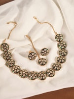 Load image into Gallery viewer, Golden and green jewelry set