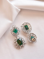 Load image into Gallery viewer, Green Stone Earrings