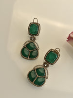 Load image into Gallery viewer, Green Stone Earrings