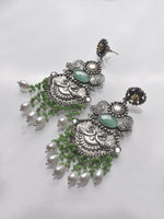Load image into Gallery viewer, Green Stone Earrings