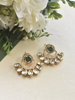 Load image into Gallery viewer, Green Stone Earrings