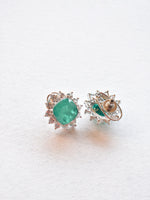 Load image into Gallery viewer, Green Stone Earrings