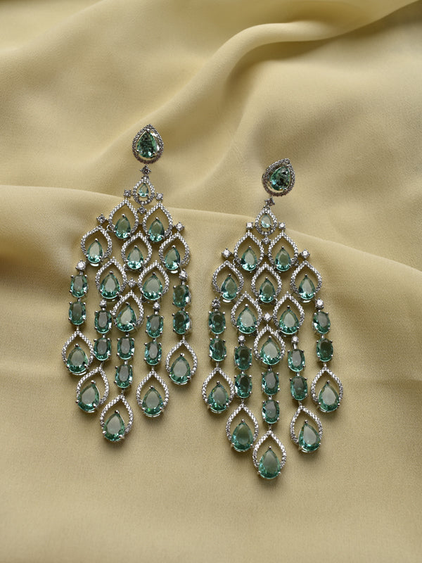 Green stone earrings