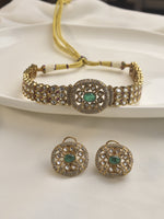 Load image into Gallery viewer, Green Choker Set | Kundan Choker Set