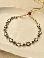 Load image into Gallery viewer, Green and White Teardrop-Shaped Stones Necklace
