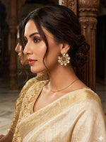 Load image into Gallery viewer, Kundan Earrings | Golden Polish Earrings