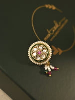 Load image into Gallery viewer, Kundan Nose Ring with Ruby Center & Pearl Droplets