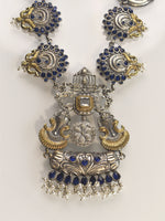 Load image into Gallery viewer, Ornate necklace with blue stones and gold accents