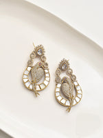 Load image into Gallery viewer, Ornate Golden Earrings with Intricate Designs | Beautiful Stone Earring