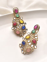 Load image into Gallery viewer, Ornate earrings with colorful gemstones