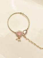 Load image into Gallery viewer, Oval Pink Stone Kundan Nose Ring