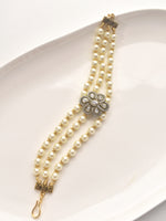 Load image into Gallery viewer, Pearl Bracelet with Decorative Kundan
