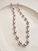 Load image into Gallery viewer, Pearl necklace with golden Polish