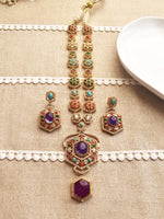 Load image into Gallery viewer, Purple Stone Pendant Set