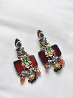 Load image into Gallery viewer, Red_Stone_Earrings