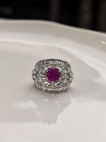 Load image into Gallery viewer, Silver Ring with a Purple Gemstone