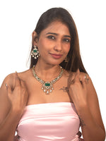 Load image into Gallery viewer, Stylish Kundan Necklace Set | Golden Polish Kundan Necklace set