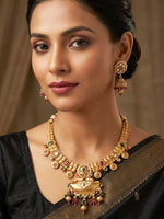 Load image into Gallery viewer, Traditional Necklace with Green, Red, and White Stones