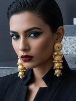 Load image into Gallery viewer, Traditional Pearl Drop Golden Jhumka