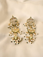 Load image into Gallery viewer, Stylish Danglers Earring | White Kundan Earring with Beaded