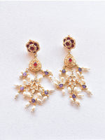 Load image into Gallery viewer, White Kundan Earrings