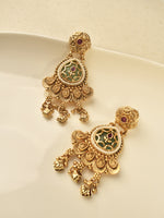 Load image into Gallery viewer, ornate gold-toned Indian jhumka