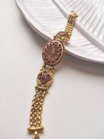 Load image into Gallery viewer, Golden Bracelet with Pink Gemstones | Beautiful Pink Bracelet