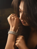 Load image into Gallery viewer, Intricate Geometric Multi-Row Bracelet | Tish Marquise &amp; Round Crystal Bracelet
